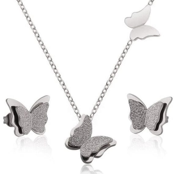 Spruced Roost Jewelry Sets TZ019 1 Stainless Steel Butterfly Jewelry - 3 pc Set