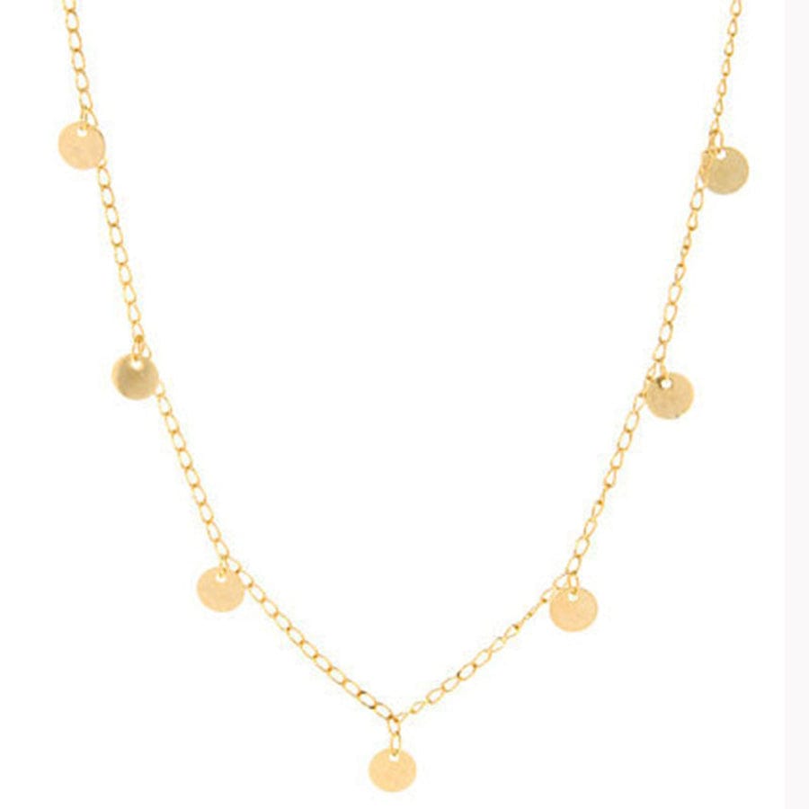 Spruced Roost Jewelry Gold-color Shimmery Disk Station Necklace - 47"