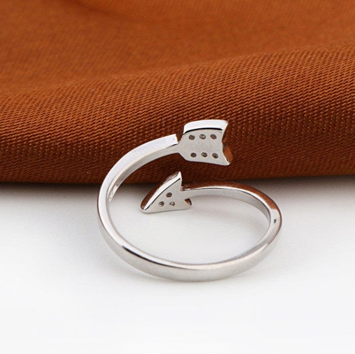 Spruced Roost Jewelry Silver Plated Arrow crystal rings Adjustable