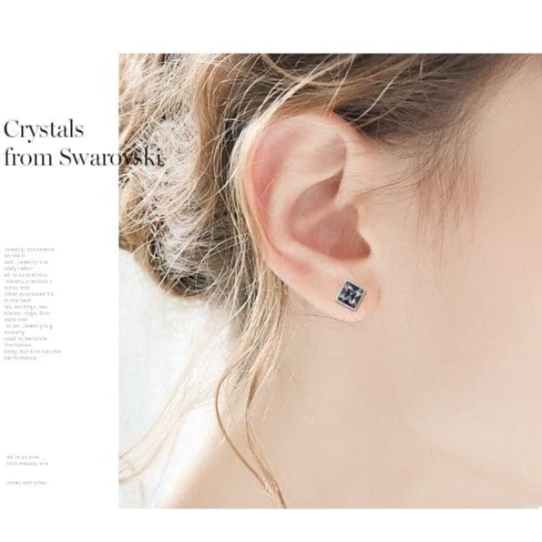 Cdyle Official Store Jewelry Sterling Silver Swarovski Crystal Studs - 14 Colors