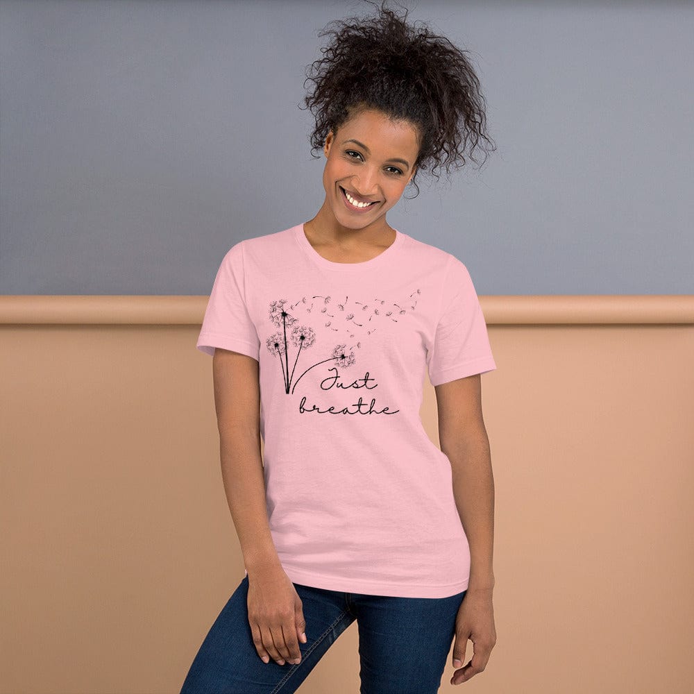Spruced Roost Pink / S Just Breathe Crew Neck Tshirt - S-3XL