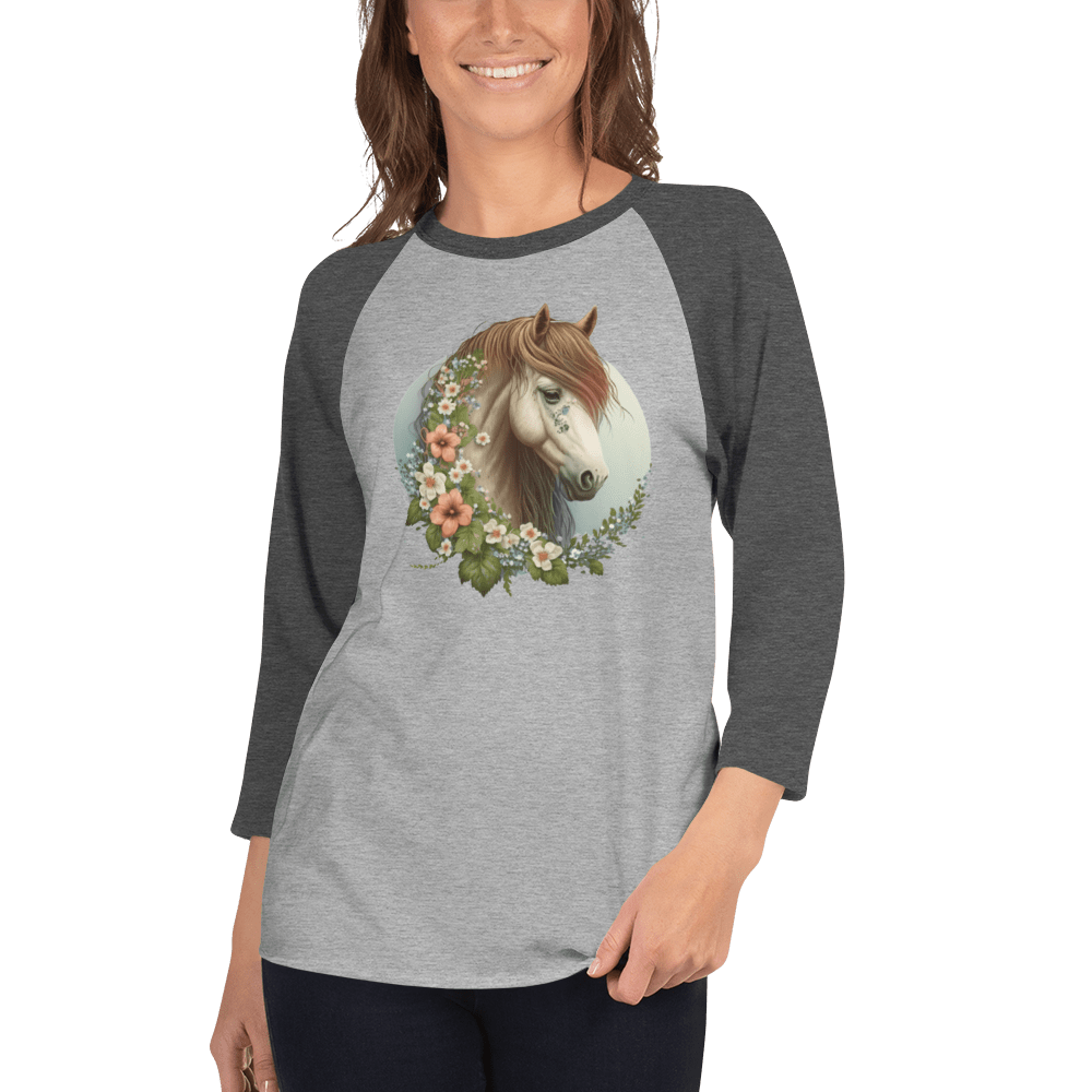 Spruced Roost Heather Grey/Heather Charcoal / XS Lady Luck 3/4 sleeve raglan shirt - XS-3XL- 5 Colors