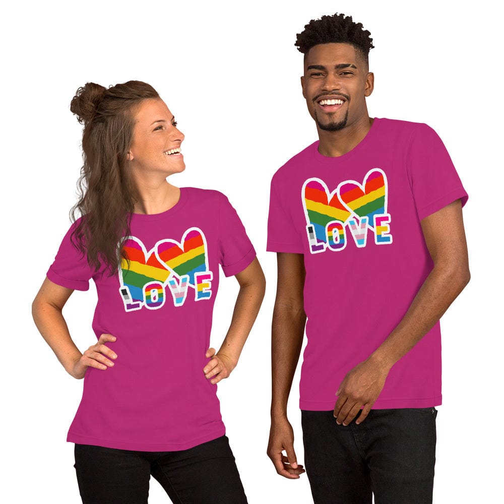 Spruced Roost Berry / S LOVE RAINBOW Unisex t-shirt