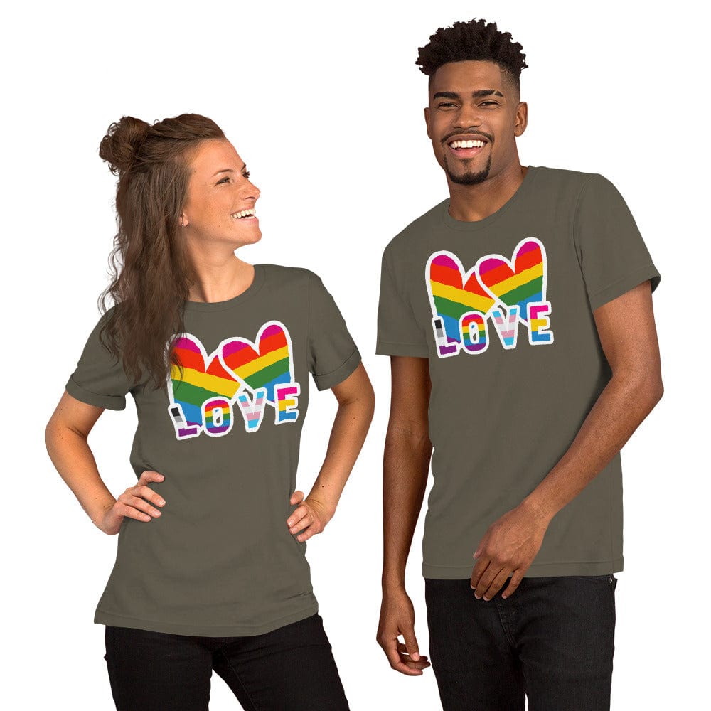 Spruced Roost Army / S LOVE RAINBOW Unisex t-shirt