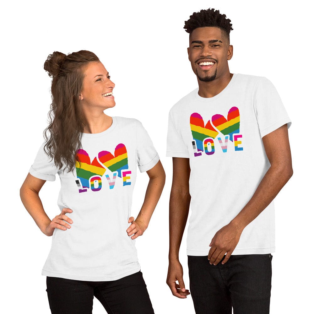 Spruced Roost White / S LOVE RAINBOW Unisex t-shirt