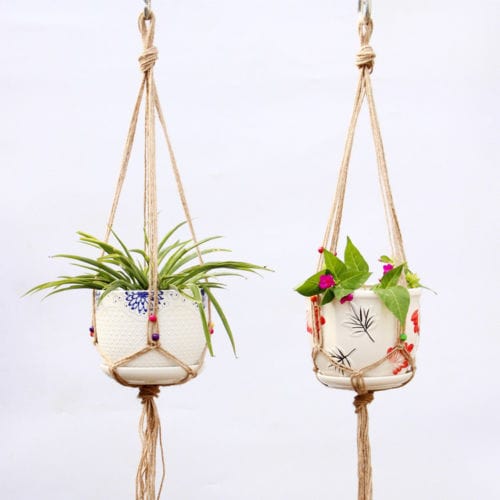 Spruced Roost 1 Macrame Rope Hanging Basket for Plant