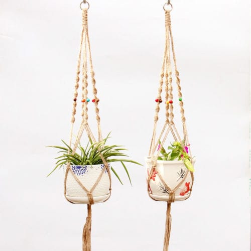 Spruced Roost 2 Macrame Rope Hanging Basket for Plant