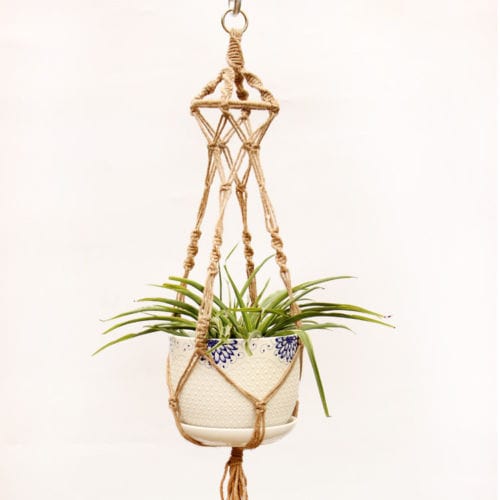Spruced Roost Macrame Rope Hanging Basket for Plant