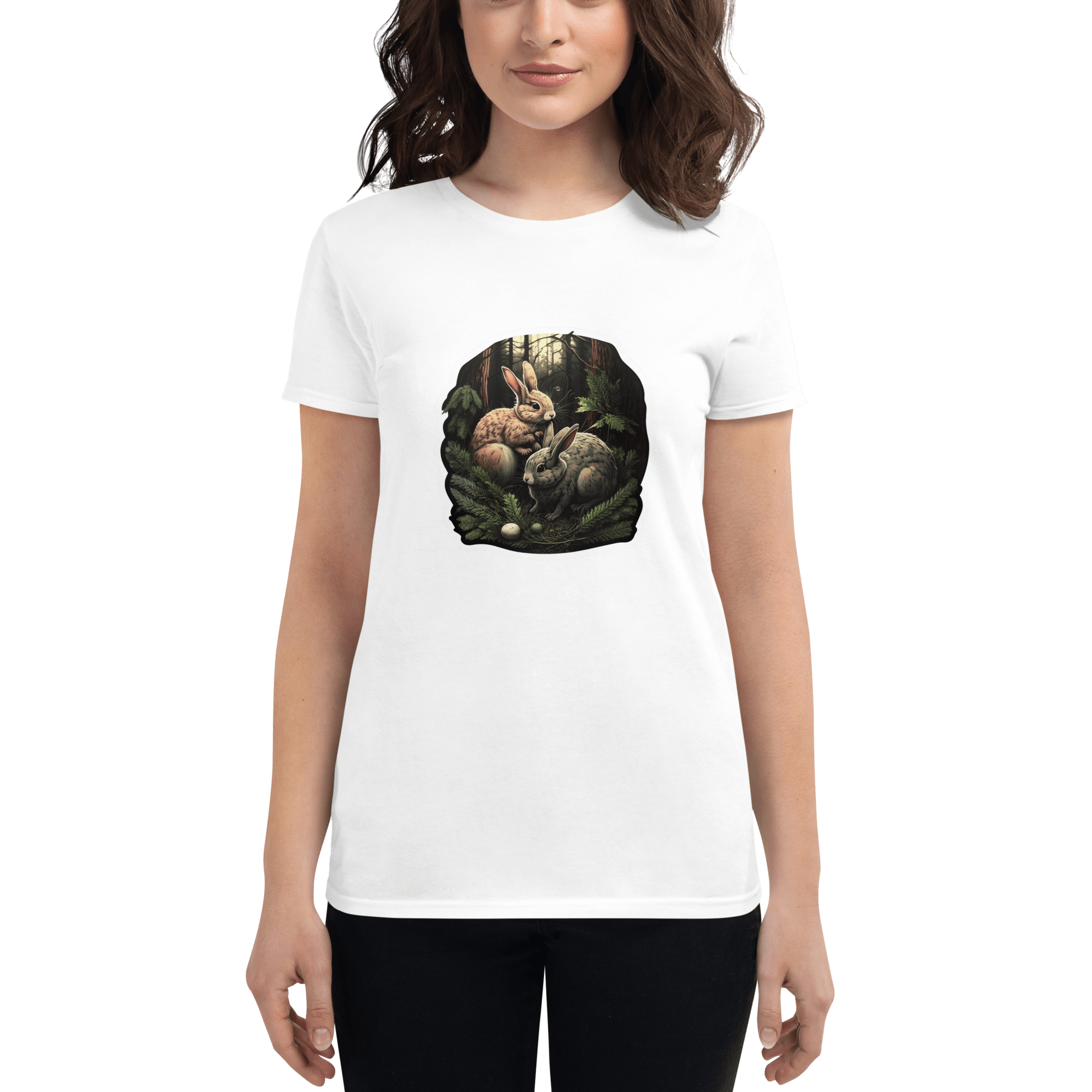 Spruced Roost My Somebunny Loves me!  Women's short sleeve t-shirt