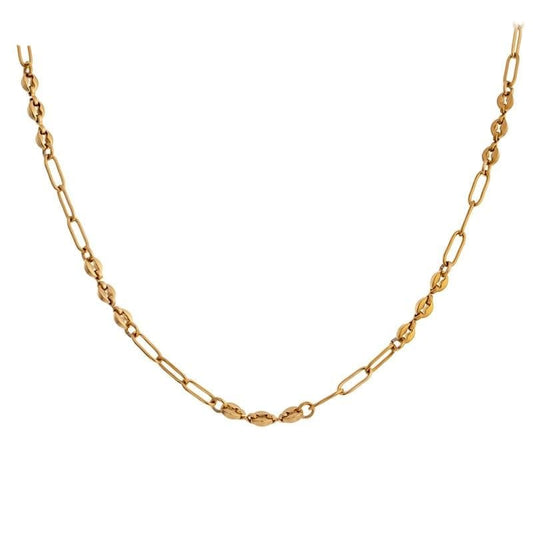 A Yhpup Official Store Necklace Delicate Stainless Steel Chain Necklace 18K Gold Filled Necklace