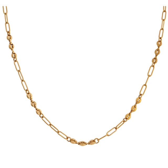 A Yhpup Official Store Necklace Gold Delicate Stainless Steel Chain Necklace 18K Gold Filled Necklace