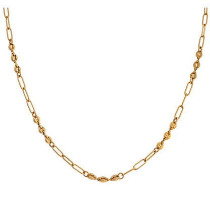 A Yhpup Official Store Necklace Gold Delicate Stainless Steel Chain Necklace 18K Gold Filled Necklace