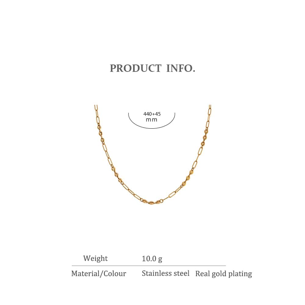 A Yhpup Official Store Necklace Delicate Stainless Steel Chain Necklace 18K Gold Filled Necklace