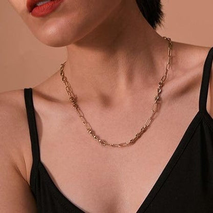 A Yhpup Official Store Necklace Delicate Stainless Steel Chain Necklace 18K Gold Filled Necklace