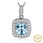 Spruced Roost Necklace Highclere Cushion Cut Sterling Silver Blue Topaz Necklace