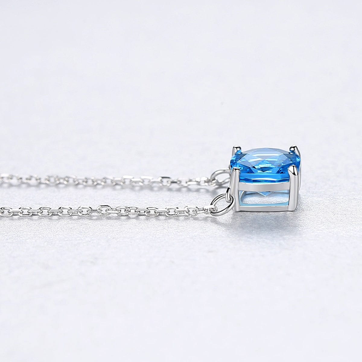 Spruced Roost Necklaces 925 Sterling Silver Natural Blue Topaz Gemstone Necklace