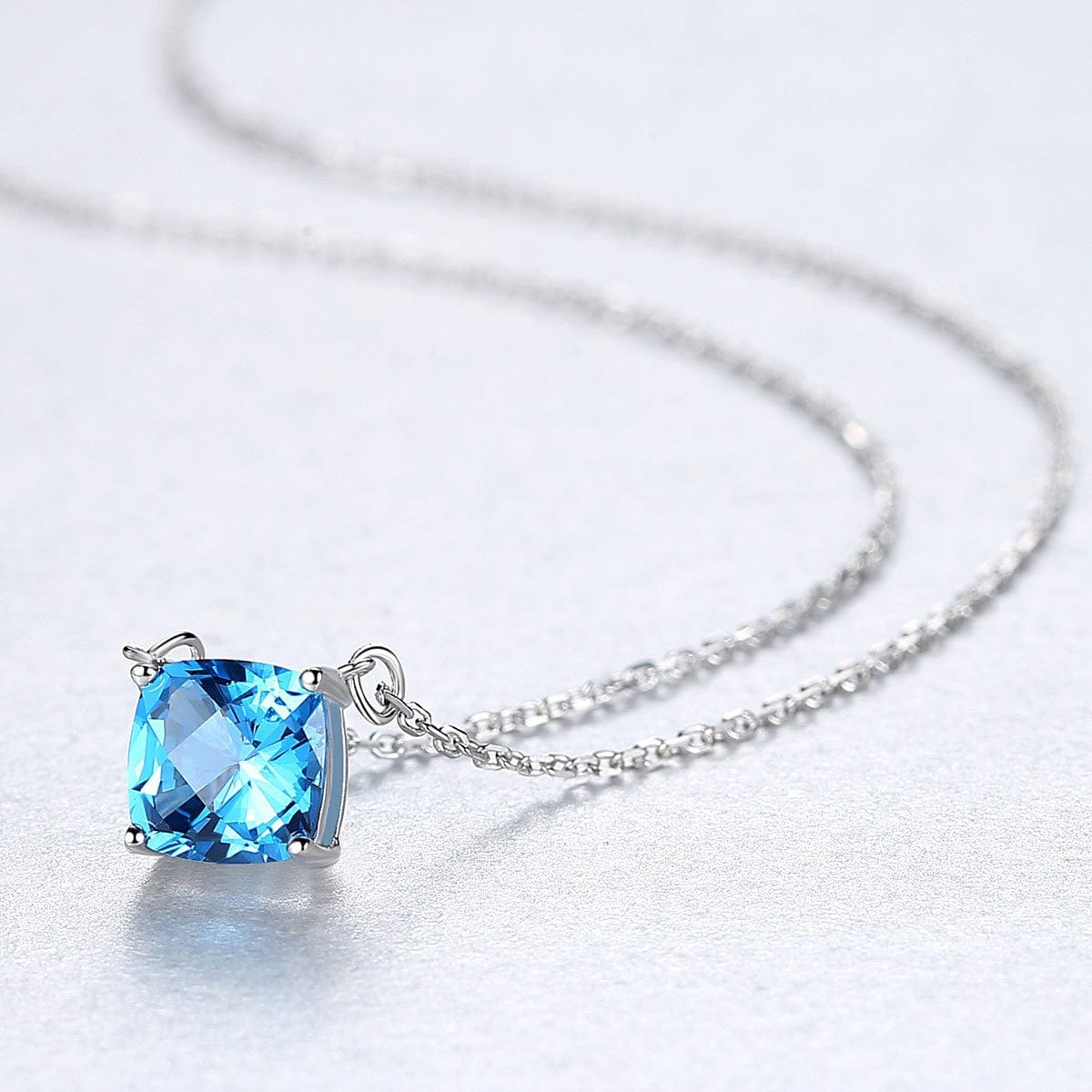 Spruced Roost Necklaces 925 Sterling Silver Natural Blue Topaz Gemstone Necklace