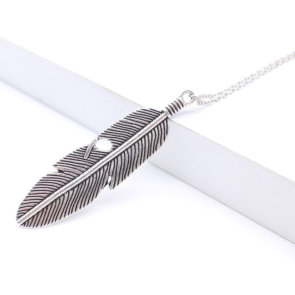 Spruced Roost Necklaces Silver Feather Pendant Necklace - Gold or Silver