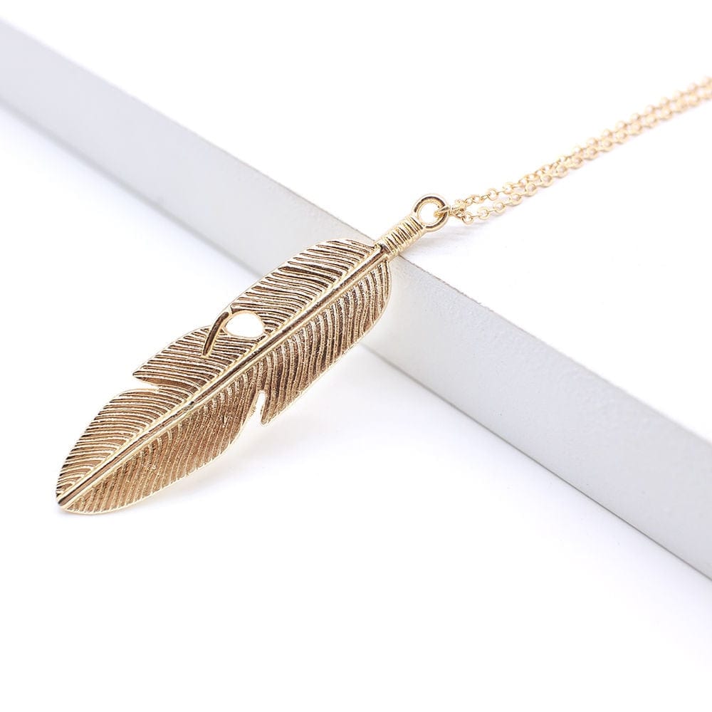Spruced Roost Necklaces Gold Feather Pendant Necklace - Gold or Silver