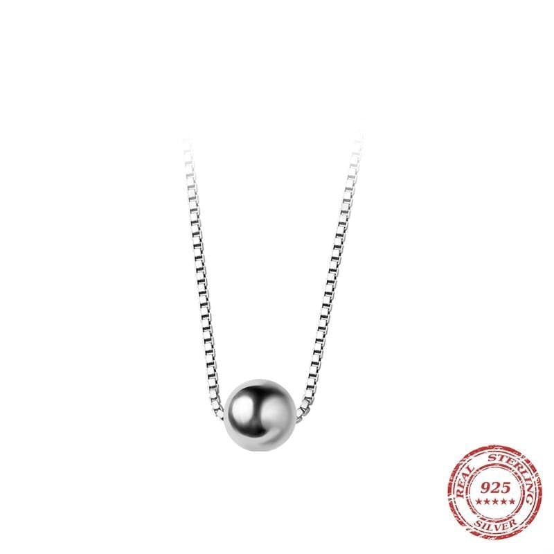 Spruced Roost Necklaces Simple Bead Necklace Pendant 925 Sterling Silver