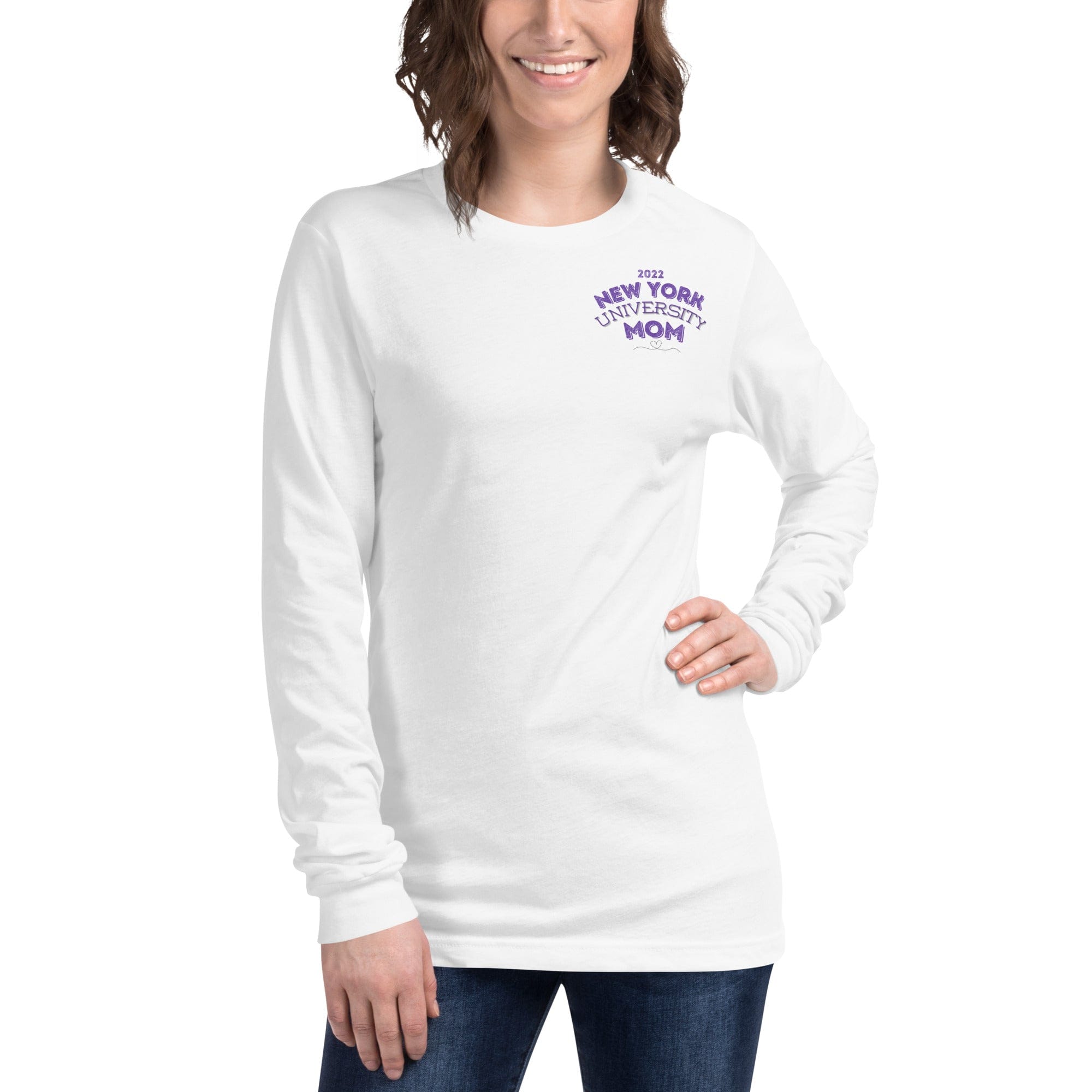 Spruced Roost White / XS New York University Mom Long Sleeve Tee