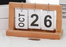 Spruced Roost Organization Burlywood Wooden Calendar Date Display - 3 Colors