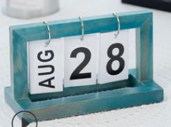 Spruced Roost Organization Blue Wooden Calendar Date Display - 3 Colors