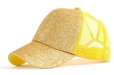 Spruced Roost gold Sequins / Adjustable Ponytail Baseball Caps - CC Brand - 29 Colors / 3 Styles