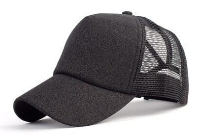 Spruced Roost black Sequins / Adjustable Ponytail Baseball Caps - CC Brand - 29 Colors / 3 Styles