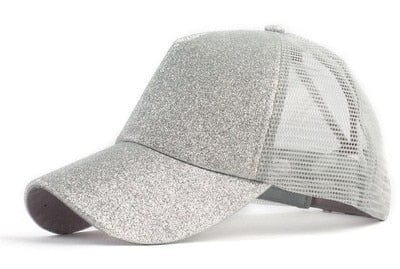 Spruced Roost grey Sequins / Adjustable Ponytail Baseball Caps - CC Brand - 29 Colors / 3 Styles