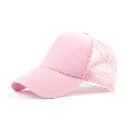 Spruced Roost pink mesh / Adjustable Ponytail Baseball Caps - CC Brand - 29 Colors / 3 Styles