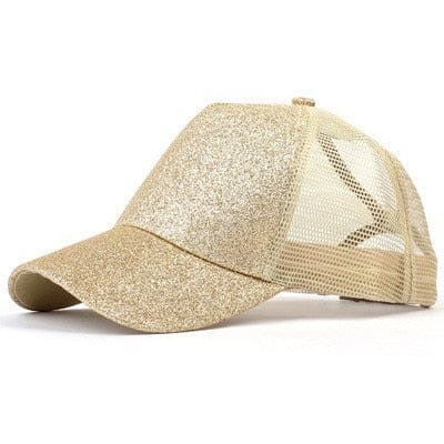 Spruced Roost champagne Sequins / Adjustable Ponytail Baseball Caps - CC Brand - 29 Colors / 3 Styles