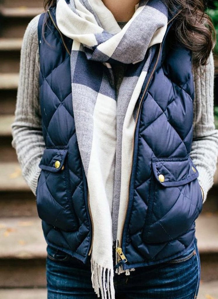 Spruced Roost Navy Blue / L Quilted Winter Jacket Vest - S-XL - 4 Colors