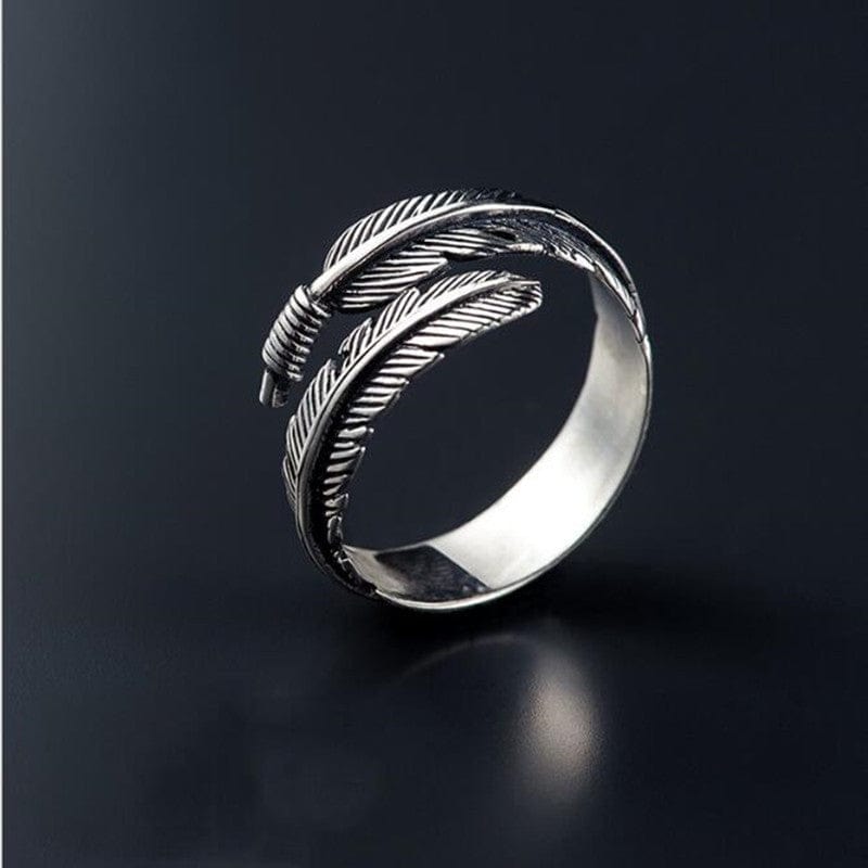 Spruced Roost Ring 925 Sterling Silver Feathers Arrow Ring Adjustable size