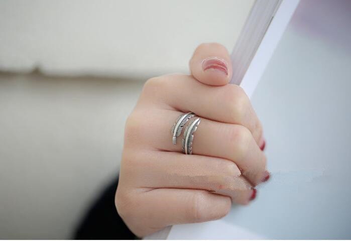 Spruced Roost Ring 925 Sterling Silver Feathers Arrow Ring Adjustable size