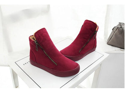 Spruced Roost Shoes Flock Zipper Snow Boot Sneaker - 4 Colors