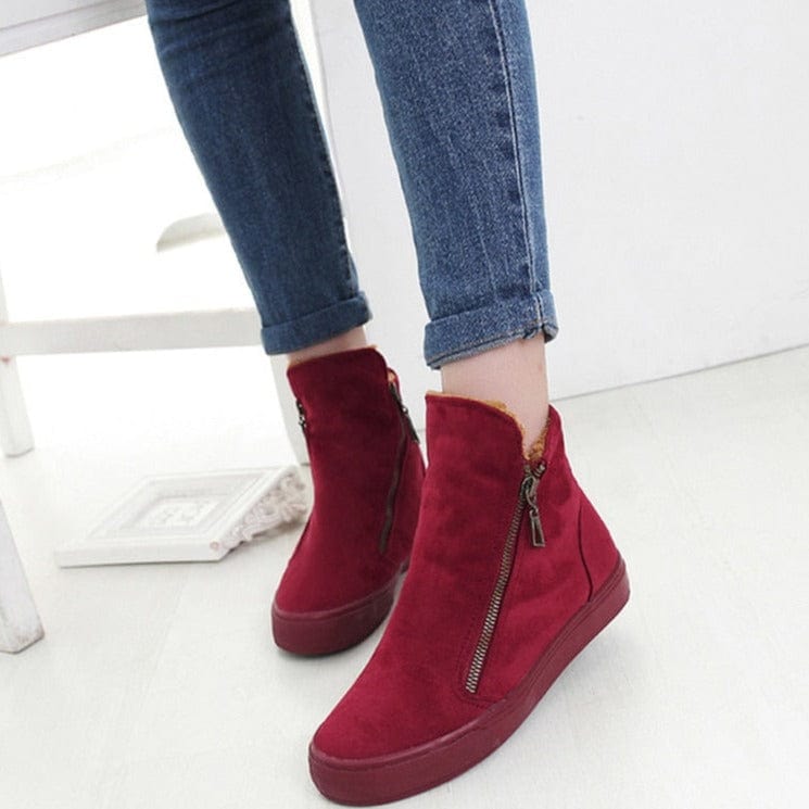 Spruced Roost Shoes Flock Zipper Snow Boot Sneaker - 4 Colors
