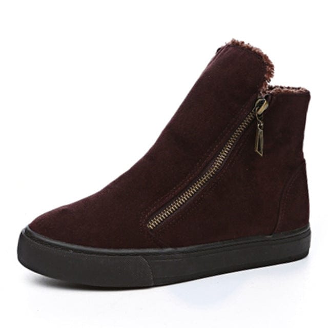 Spruced Roost Shoes Brown / 4.5 Flock Zipper Snow Boot Sneaker - 4 Colors