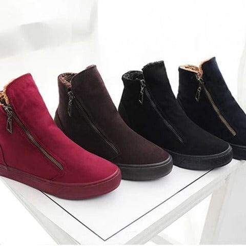 Spruced Roost Shoes Flock Zipper Snow Boot Sneaker - 4 Colors