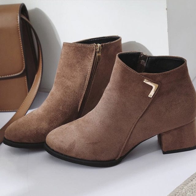 WDHKUN Store Shoes brown3 / 5 Shoshone Heeled  Ankle Boots - 3 Styles