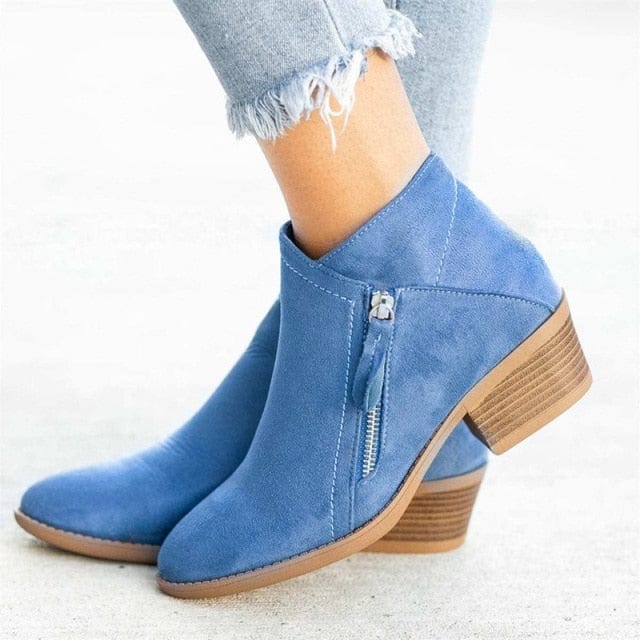 WDHKUN Store Shoes blue / 8.5 Shoshone Heeled  Ankle Boots - 3 Styles