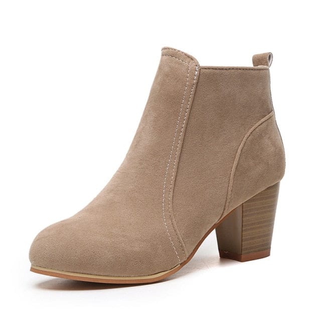 WDHKUN Store Shoes beige1 / 6 Shoshone Heeled  Ankle Boots - 3 Styles
