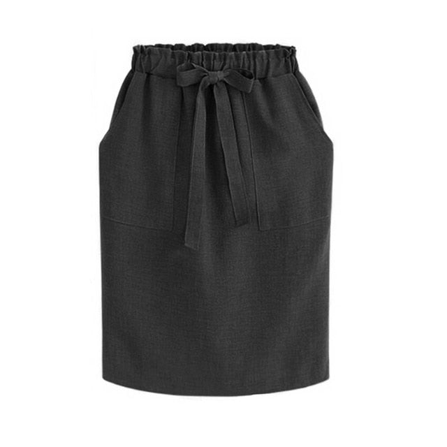 Spruced Roost Skirt Black / S Elegant Everyday Midi Bow Skirt - S-XL - 6 Colors