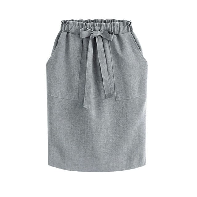 Spruced Roost Skirt Gray / S Elegant Everyday Midi Bow Skirt - S-XL - 6 Colors