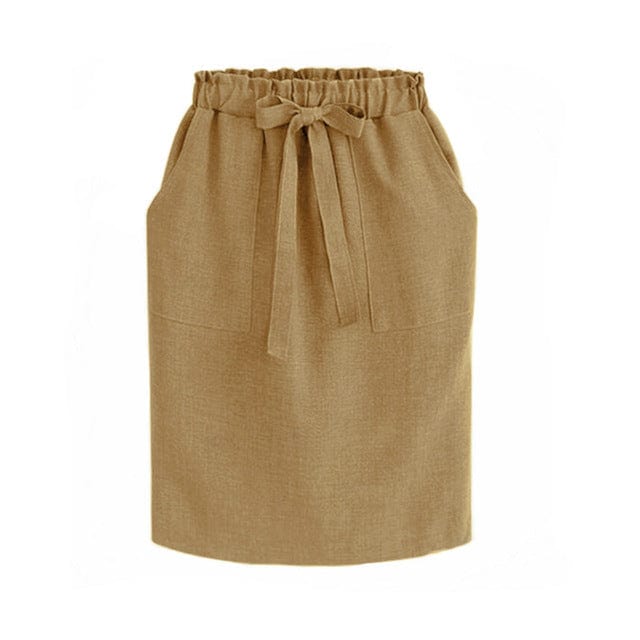 Spruced Roost Skirt Khaki / S Elegant Everyday Midi Bow Skirt - S-XL - 6 Colors