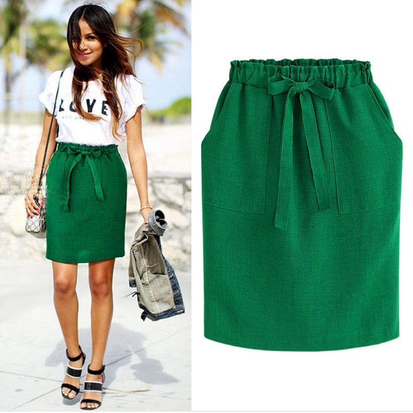 Spruced Roost Skirt Elegant Everyday Midi Bow Skirt - S-XL - 6 Colors