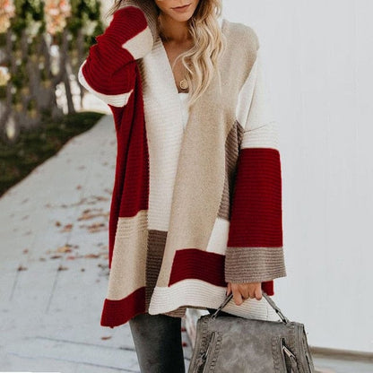 Spruced Roost Sweater Geometric Loose Cardigan Long Sweater - S-XL