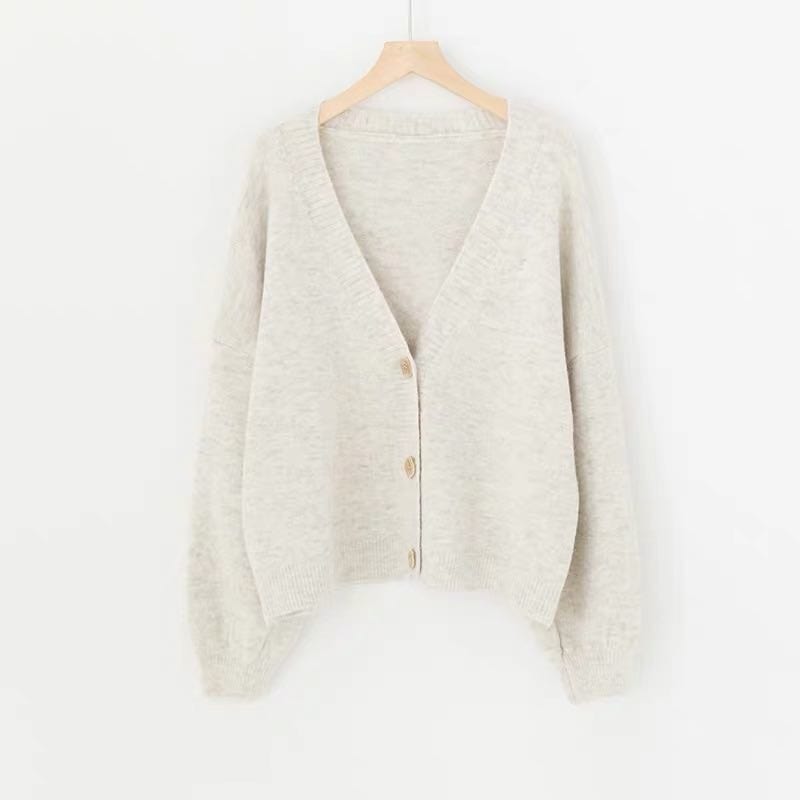 Spruced Roost Sweaters One Size / LM19313-B Light Grey Softest Sleeved Loose Knit Cardigan Sweater - S-3XL - 4 Colors