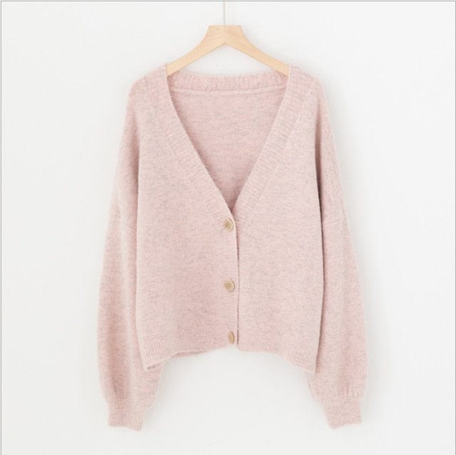 Spruced Roost Sweaters One Size / LM19313-B Pink Softest Sleeved Loose Knit Cardigan Sweater - S-3XL - 4 Colors