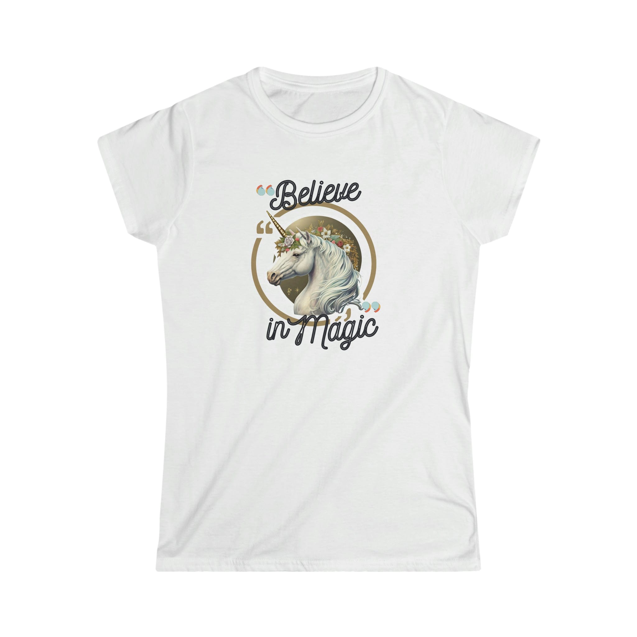 Printify T-Shirt White / S Believe in Magic Women's Softstyle Tee - S-2XL